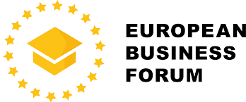 European Business Forum logo with graduation cap and stars