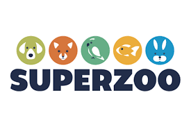 SUPERZOO logo with icons of dog, fox, parrot, fish, and rabbit